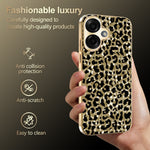 Til Samsung Galaxy A07 4G Cover, Galvaniseret Ramme, Leopardmønster PC + TPU Hybrid Telefoncover