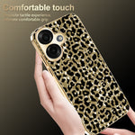 Til Samsung Galaxy A07 4G Cover, Galvaniseret Ramme, Leopardmønster PC + TPU Hybrid Telefoncover