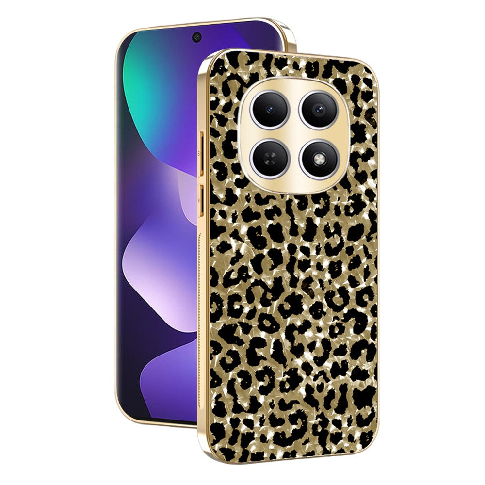 For Xiaomi Redmi Note 15 4G (Global) Case Electroplating Frame Leopard Pattern PC + TPU Hybrid Phone Cover