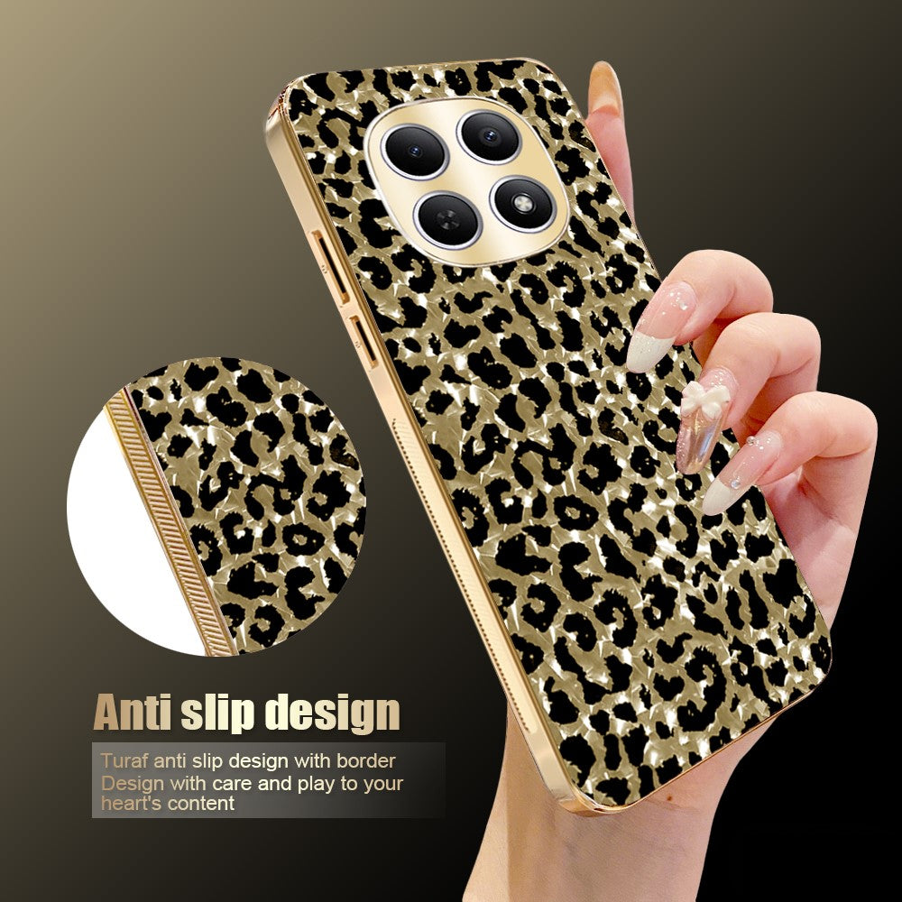 For Xiaomi Redmi Note 15 4G (Global) Case Electroplating Frame Leopard Pattern PC + TPU Hybrid Phone Cover