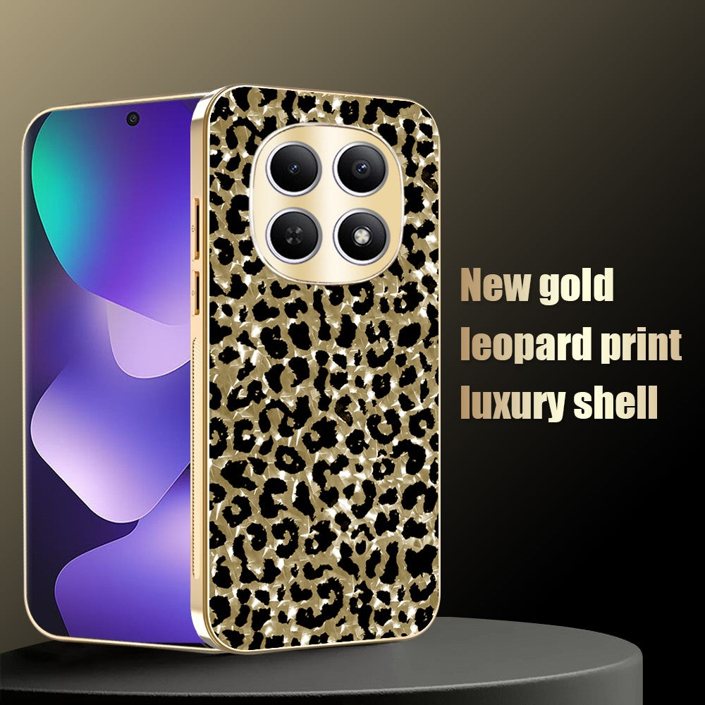For Xiaomi Redmi Note 15 4G (Global) Case Electroplating Frame Leopard Pattern PC + TPU Hybrid Phone Cover