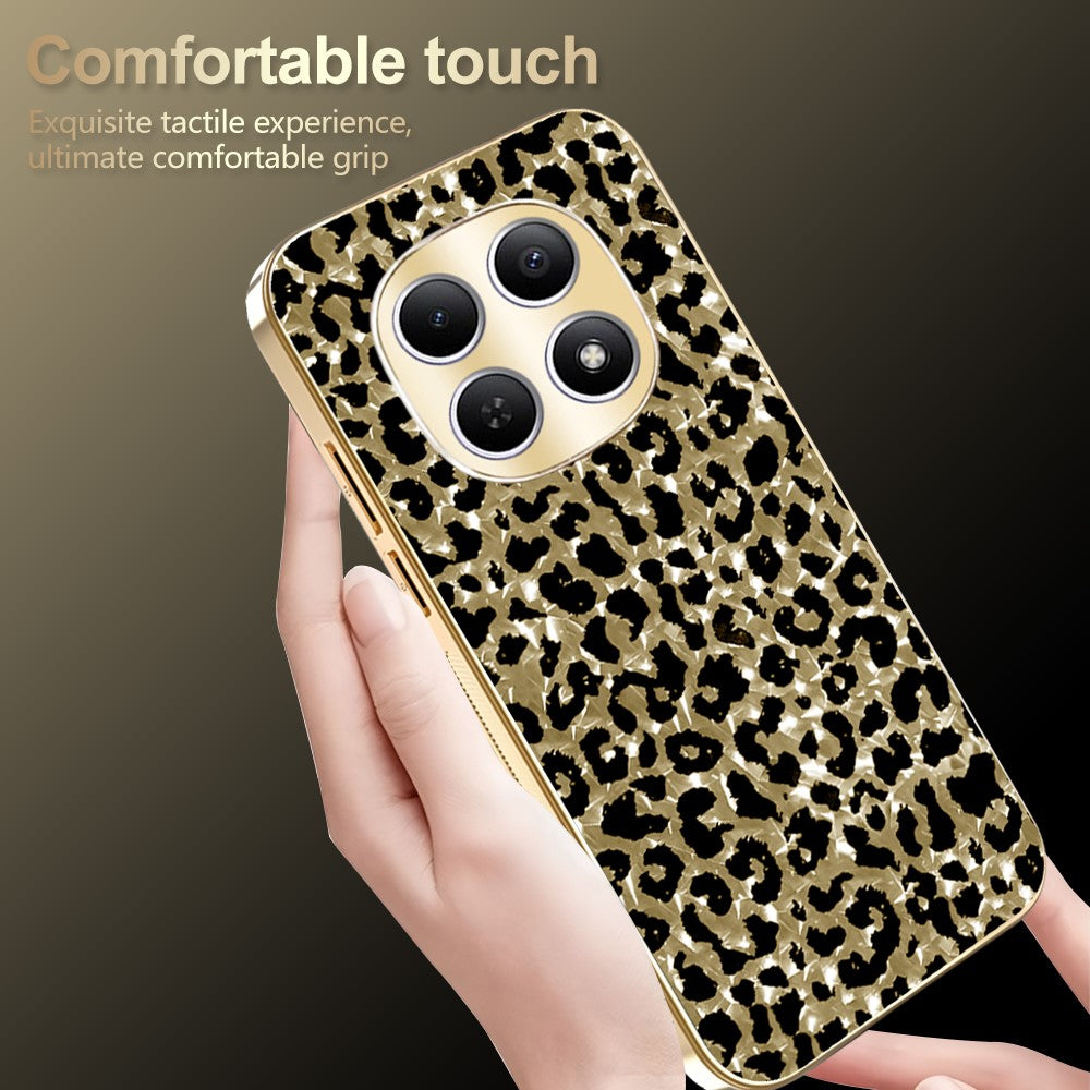 For Xiaomi Redmi Note 15 4G (Global) Case Electroplating Frame Leopard Pattern PC + TPU Hybrid Phone Cover