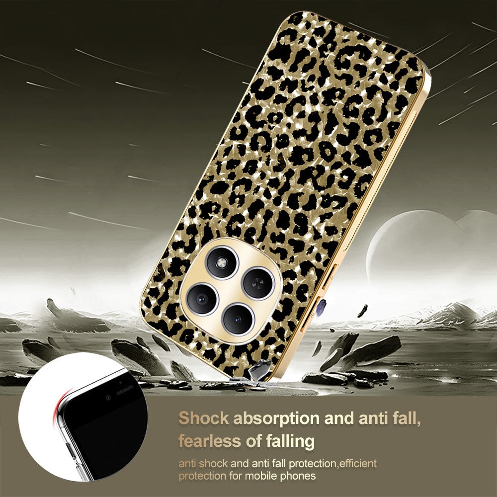 For Xiaomi Redmi Note 15 4G (Global) Case Electroplating Frame Leopard Pattern PC + TPU Hybrid Phone Cover