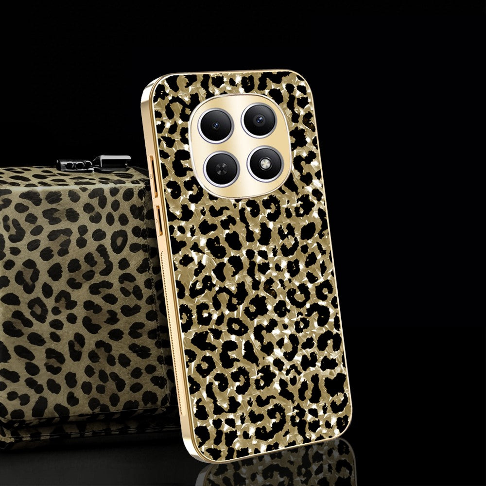 For Xiaomi Redmi Note 15 4G (Global) Case Electroplating Frame Leopard Pattern PC + TPU Hybrid Phone Cover