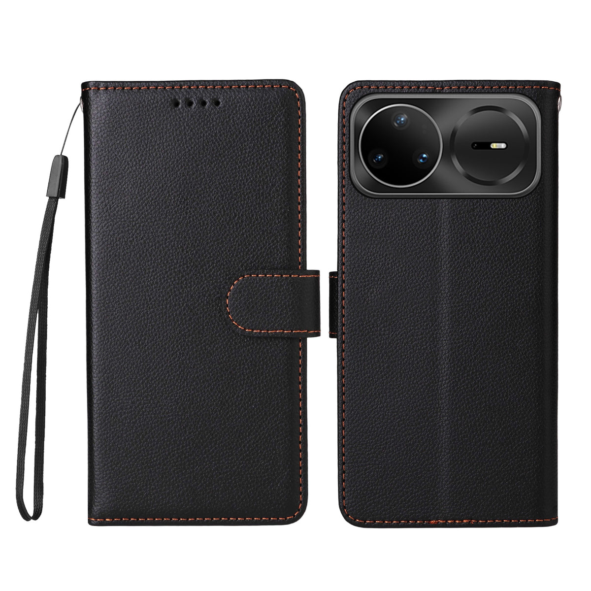 For Huawei nova 15 Ultra 5G / Huawei nova 15 Pro 5G Case RFID Blocking 3 Card Slots PU Leather Phone Cover with Wrist Strap
