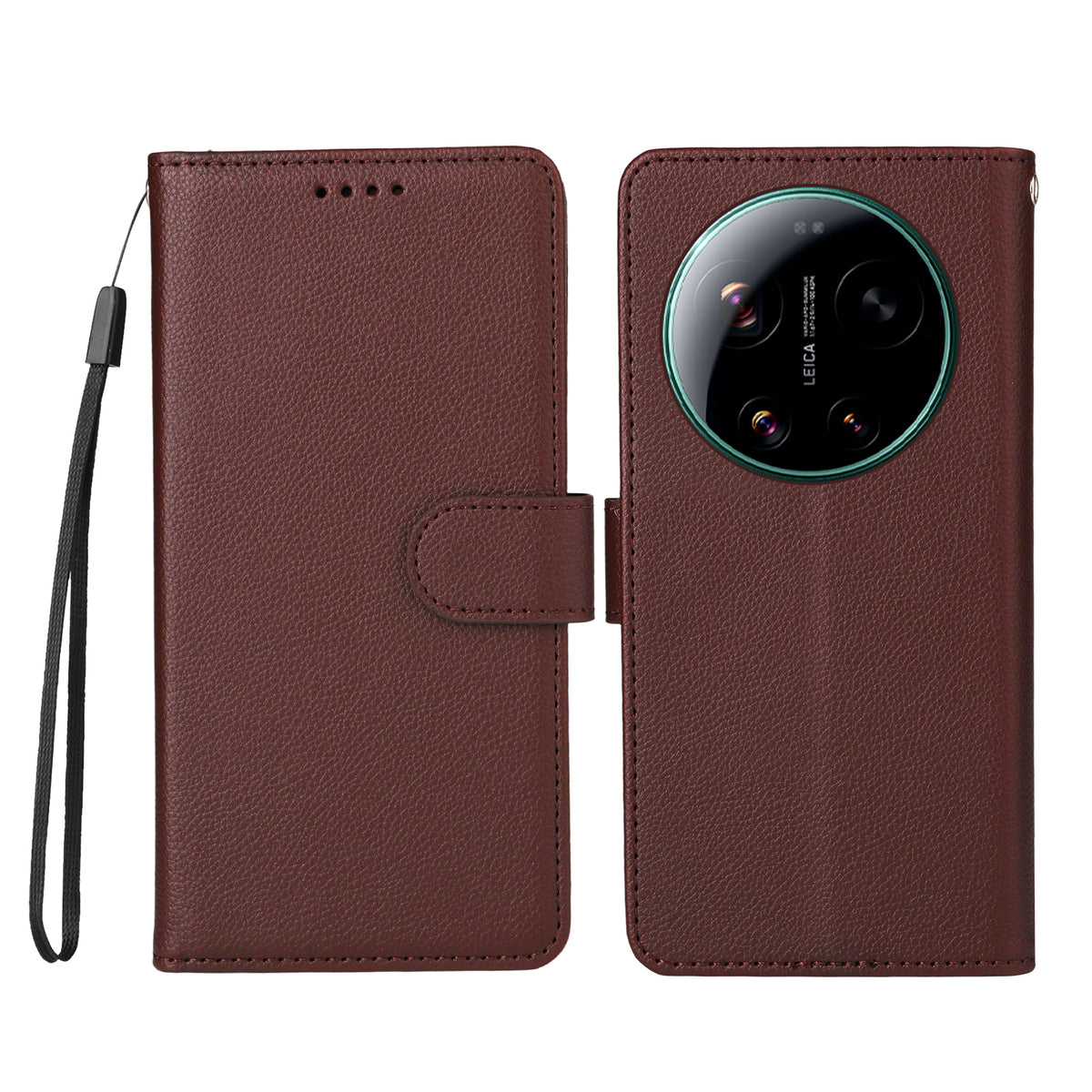 For Xiaomi 17 Ultra 5G Case RFID Blocking 3 Card Slots PU Leather Phone Cover with Wrist Strap