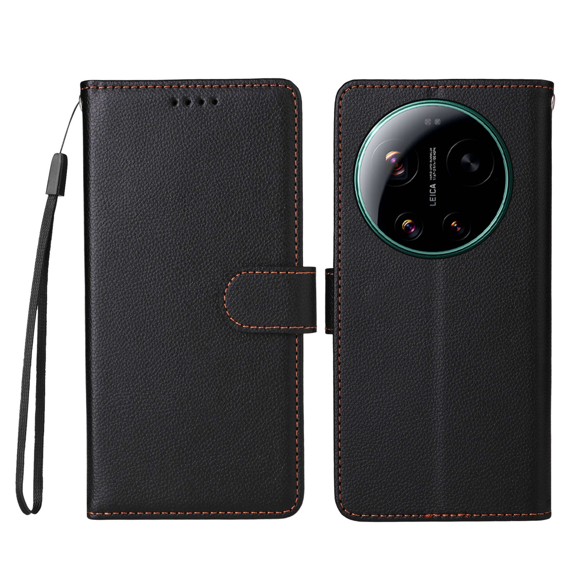 For Xiaomi 17 Ultra 5G Case RFID Blocking 3 Card Slots PU Leather Phone Cover with Wrist Strap