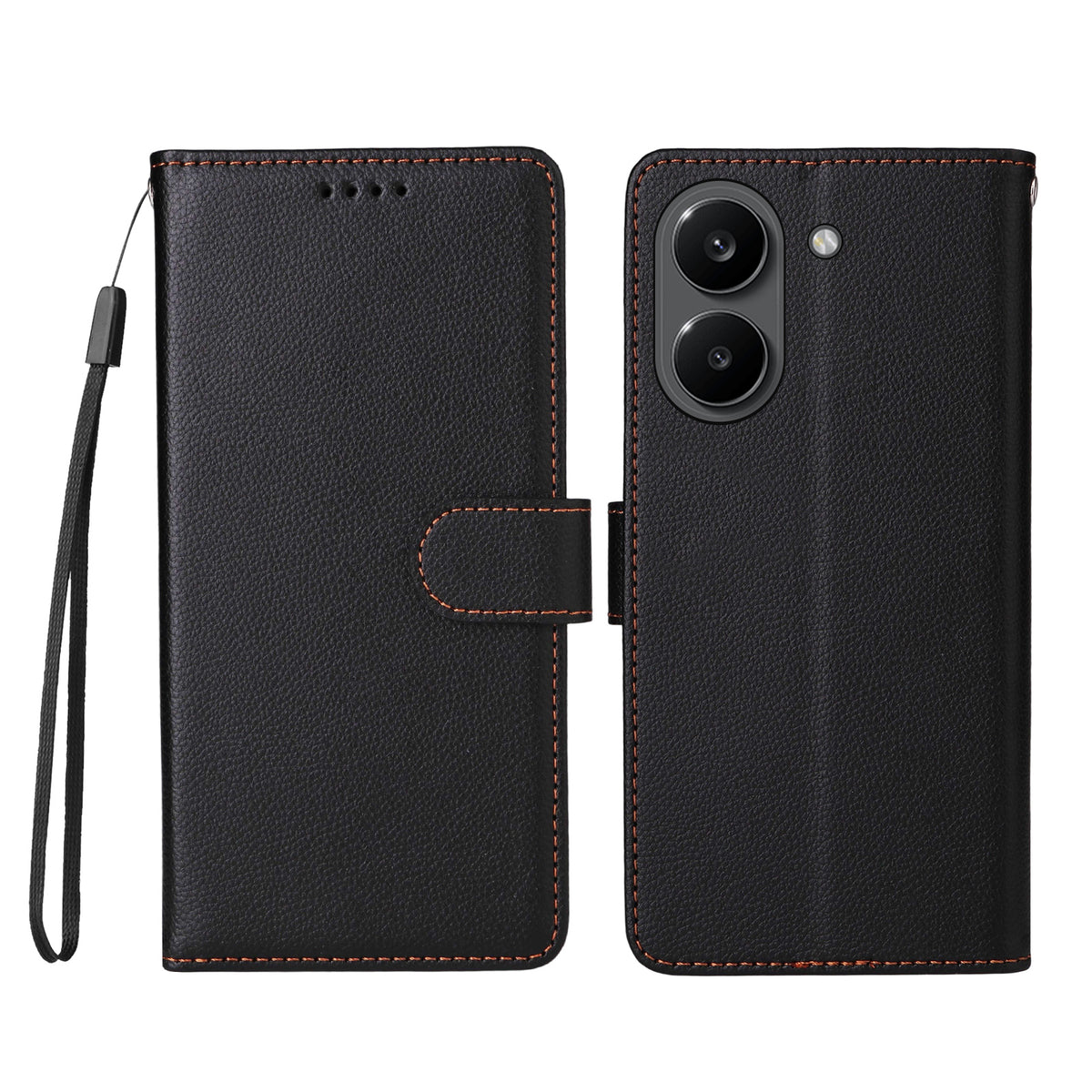For Xiaomi Poco X8 Pro 5G / Xiaomi Redmi Turbo 5 5G Case RFID Blocking 3 Card Slots PU Leather Phone Cover with Wrist Strap