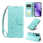 For Xiaomi Redmi Turbo 5 Max 5G Case RFID Blocking Imprinted Dog Pattern PU Leather Phone Cover with Wrist Strap