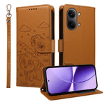 For Xiaomi Redmi Turbo 5 Max 5G Case RFID Blocking Imprinted Dog Pattern PU Leather Phone Cover with Wrist Strap