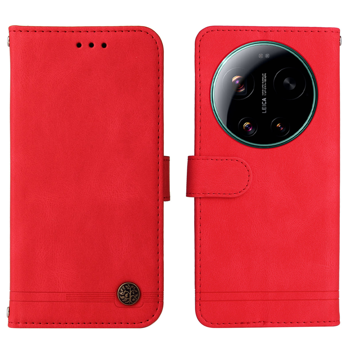 Xiaomi 17 Ultra 5G Läderplånboksfodral Skin Touch mobilfodral Stativ med Rem