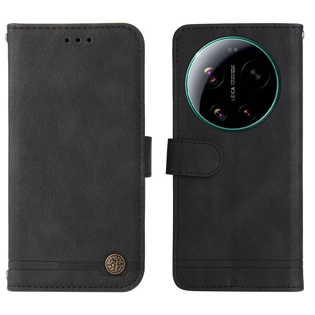 Xiaomi 17 Ultra 5G Läderplånboksfodral Skin Touch mobilfodral Stativ med Rem