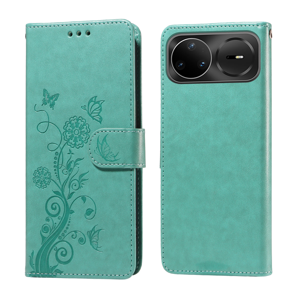 Huawei Nova 15 Ultra 5G / Huawei Nova 15 Pro 5G læderetui med sommerfugleblomstret tryk og pung