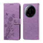 Xiaomi 17 Ultra 5G Läderfodral Fjärils Blommigt Tryck Plånboksfodral
