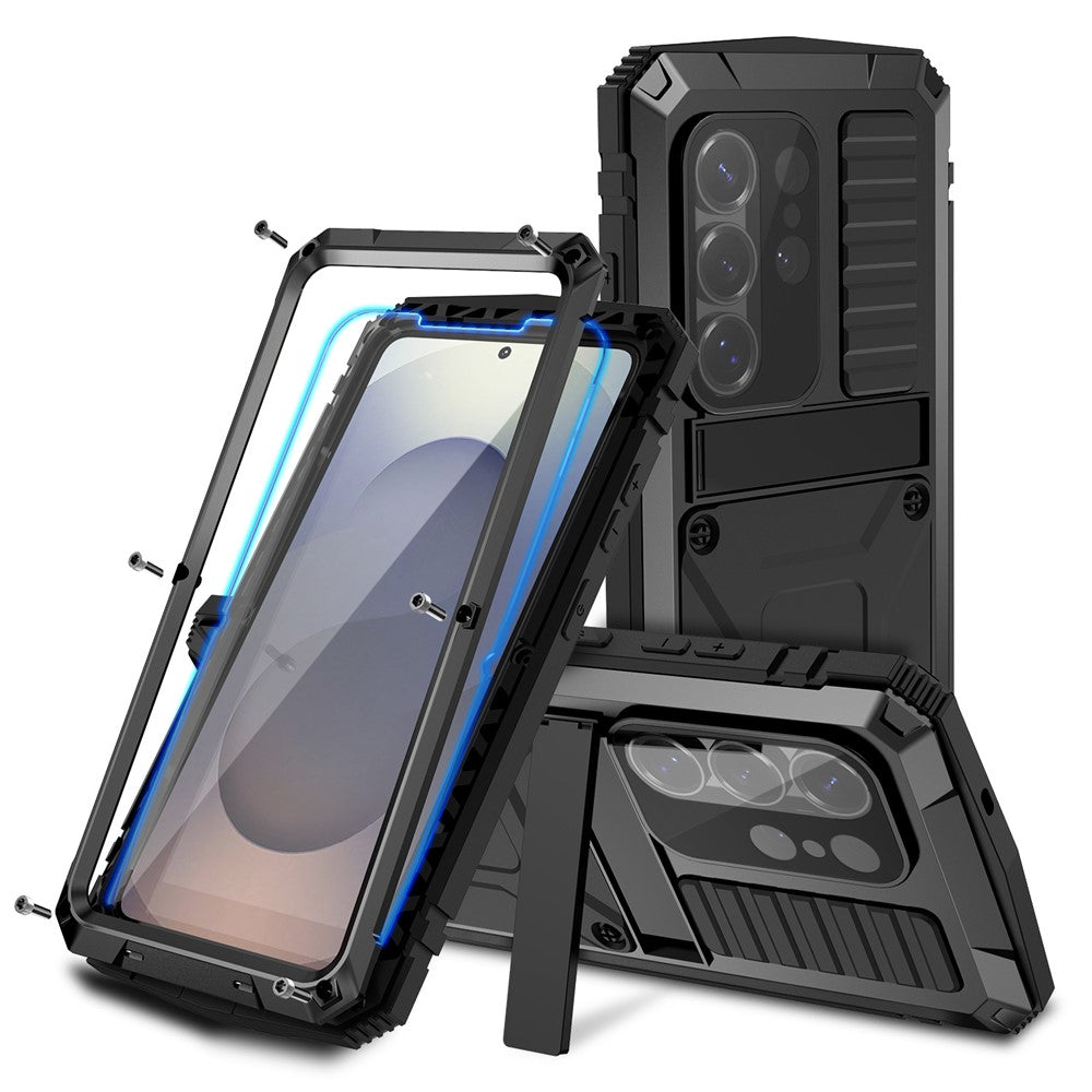 R-JUST cover til Samsung Galaxy S26 Ultra i pc, silikone og metal med mobilcover og hærdet glasfilm