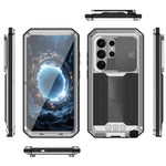 R-JUST For Samsung Galaxy S26 Ultra Case PC + Silicone + Metal Back Cover with Tempered Glass Film