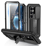 R-JUST For Samsung Galaxy S26 Ultra Case PC + Silicone + Metal Back Cover with Tempered Glass Film
