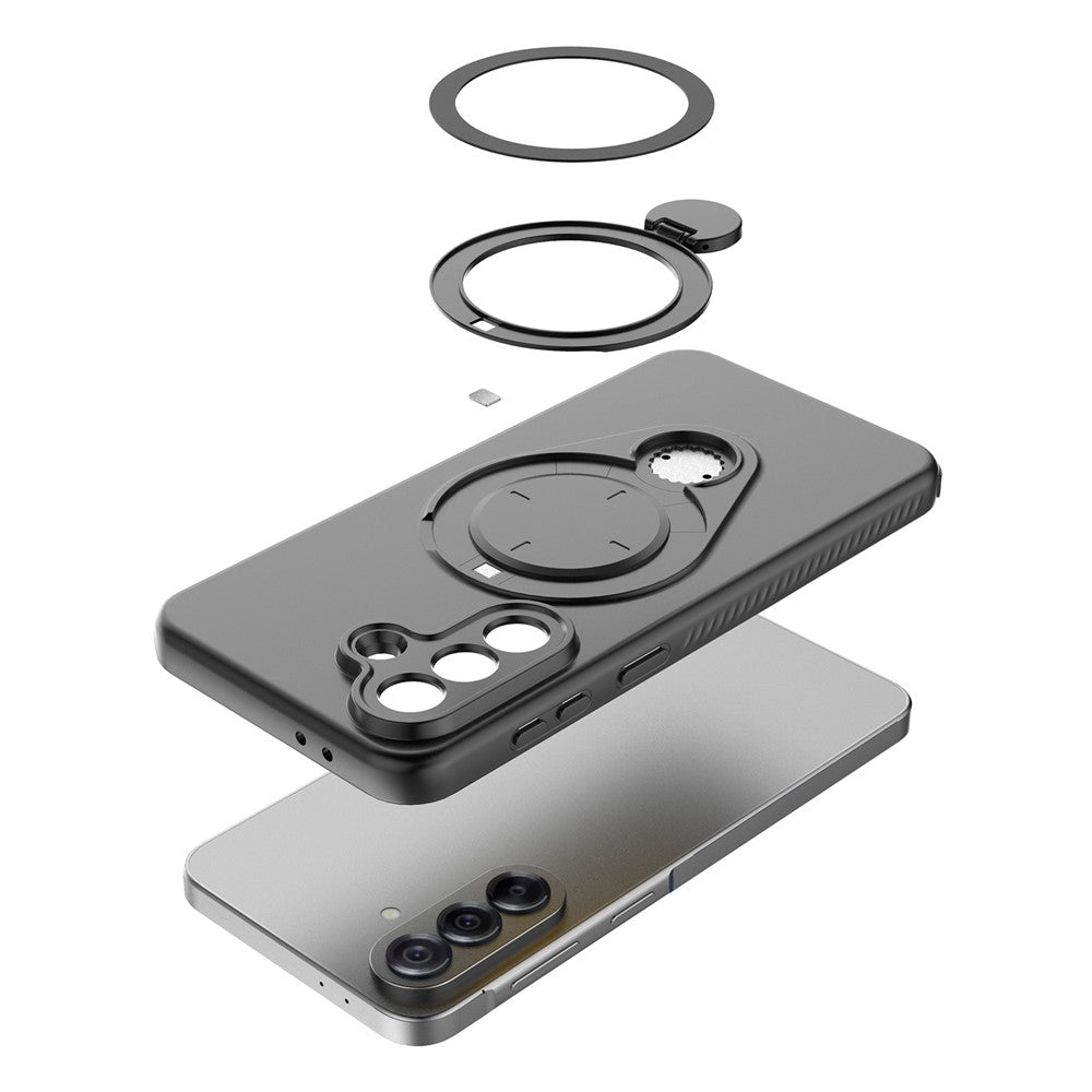 For Samsung Galaxy A57 5G Magnetic Case Rotating Kickstand TPU PC Phone Cover