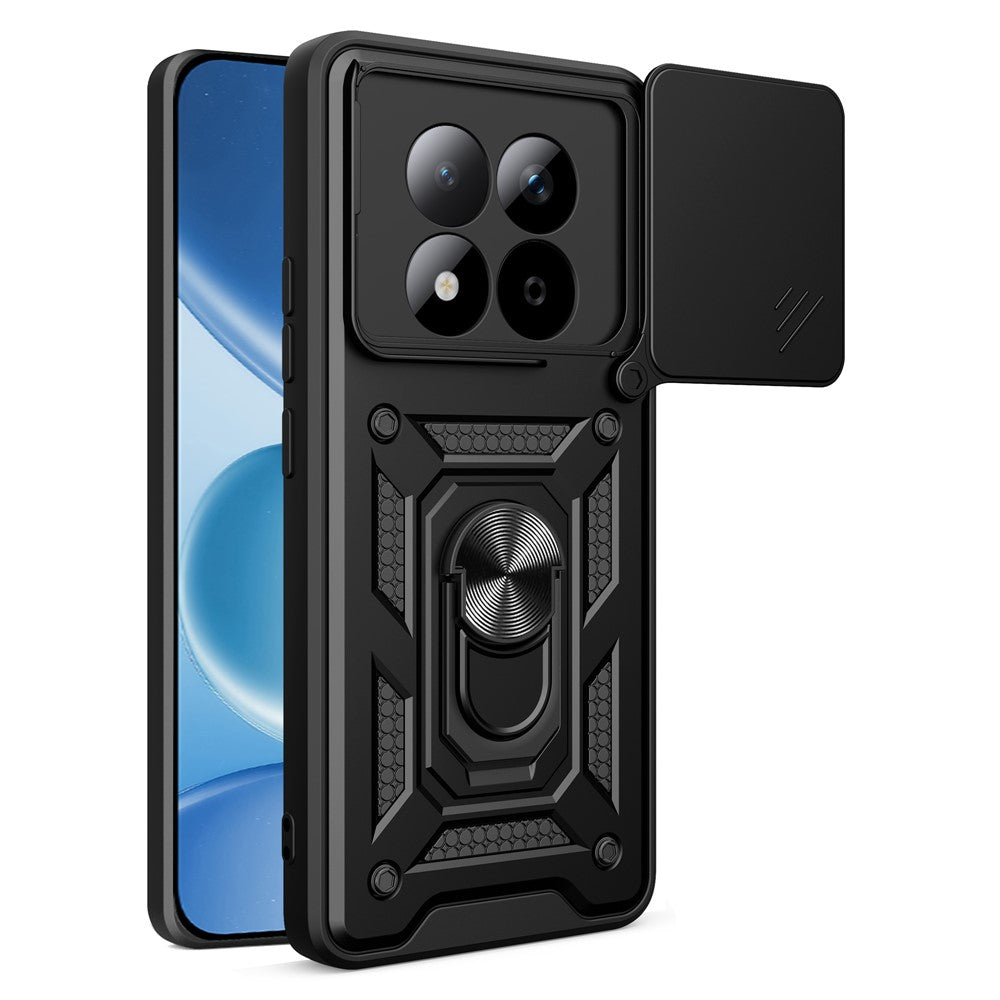 For Xiaomi Redmi Note 15 Pro 4G (Global) Case with Slide Camera Lid PC + TPU Kickstand Phone Cover