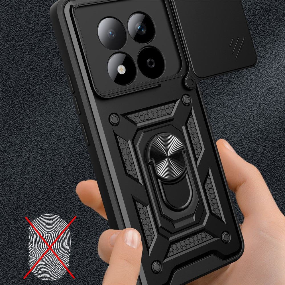 For Xiaomi Redmi Note 15 Pro 4G (Global) Case with Slide Camera Lid PC + TPU Kickstand Phone Cover