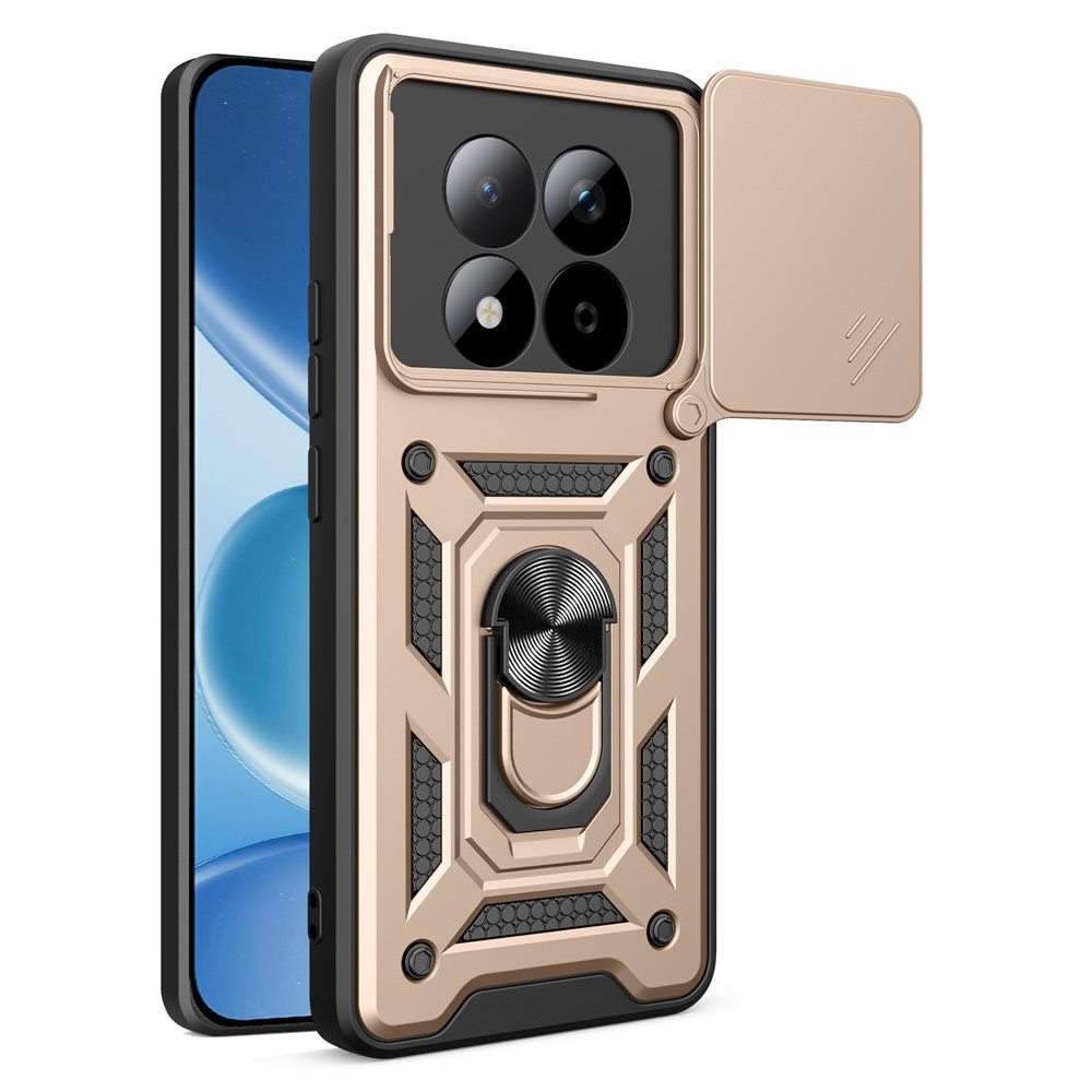 For Xiaomi Redmi Note 15 Pro 4G (Global) Case with Slide Camera Lid PC + TPU Kickstand Phone Cover