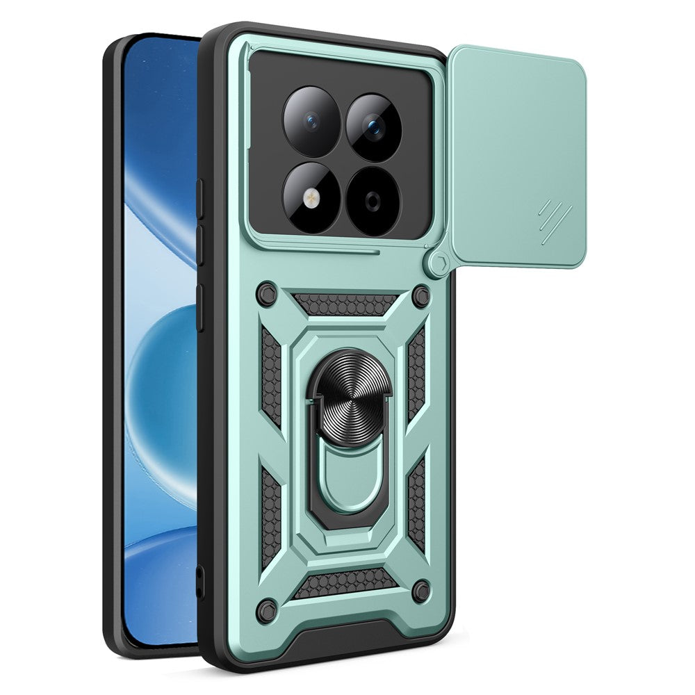 For Xiaomi Redmi Note 15 Pro 4G (Global) Case with Slide Camera Lid PC + TPU Kickstand Phone Cover