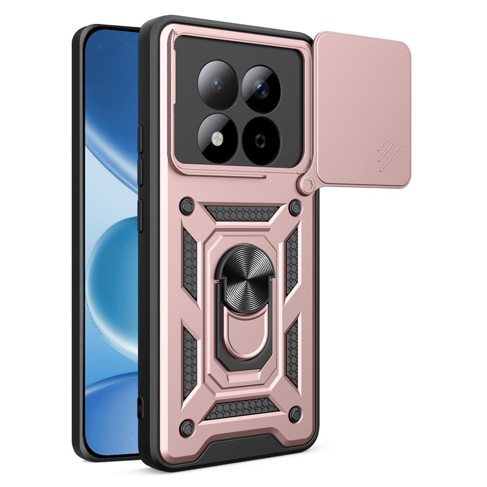 For Xiaomi Redmi Note 15 Pro 4G (Global) Case with Slide Camera Lid PC + TPU Kickstand Phone Cover