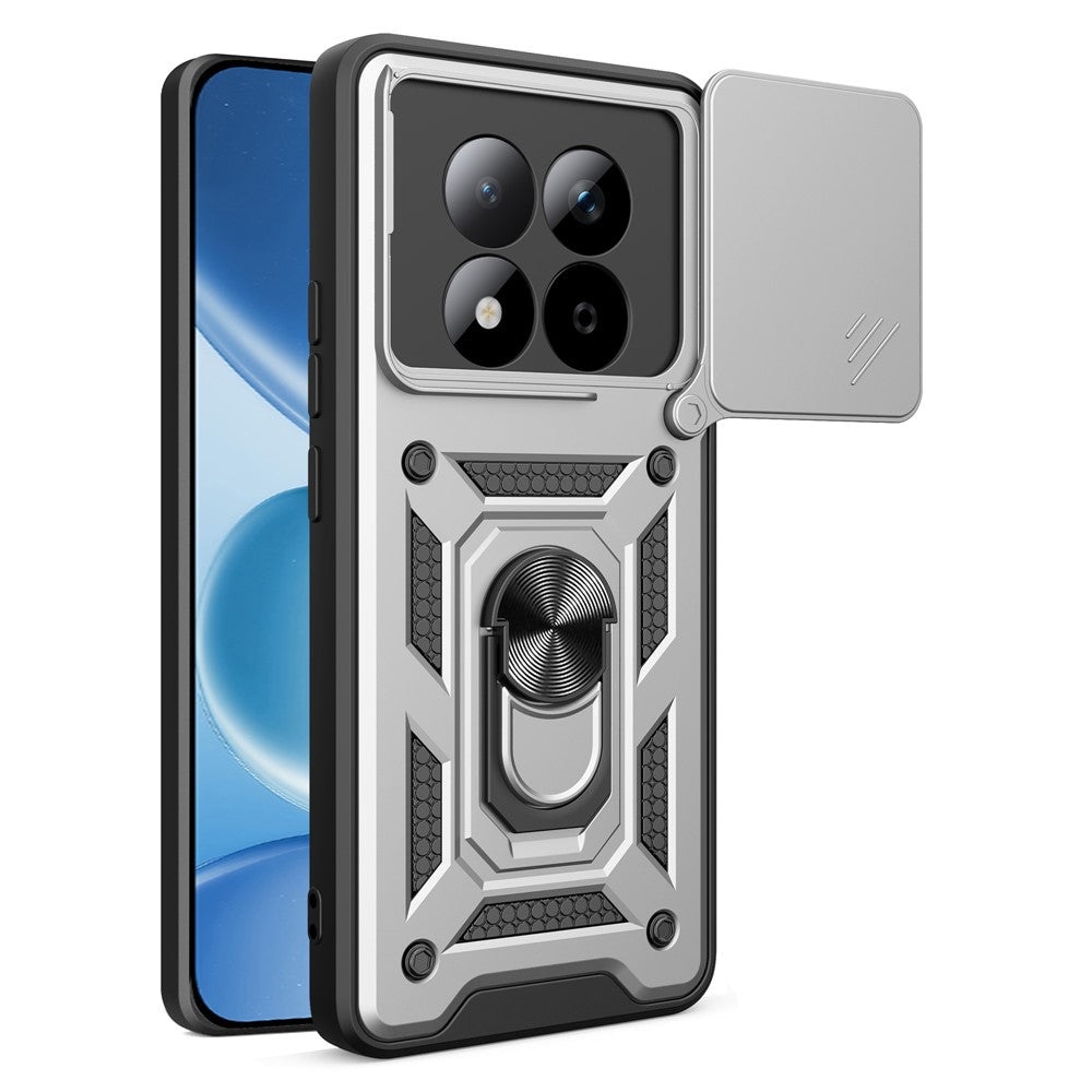 For Xiaomi Redmi Note 15 Pro 4G (Global) Case with Slide Camera Lid PC + TPU Kickstand Phone Cover