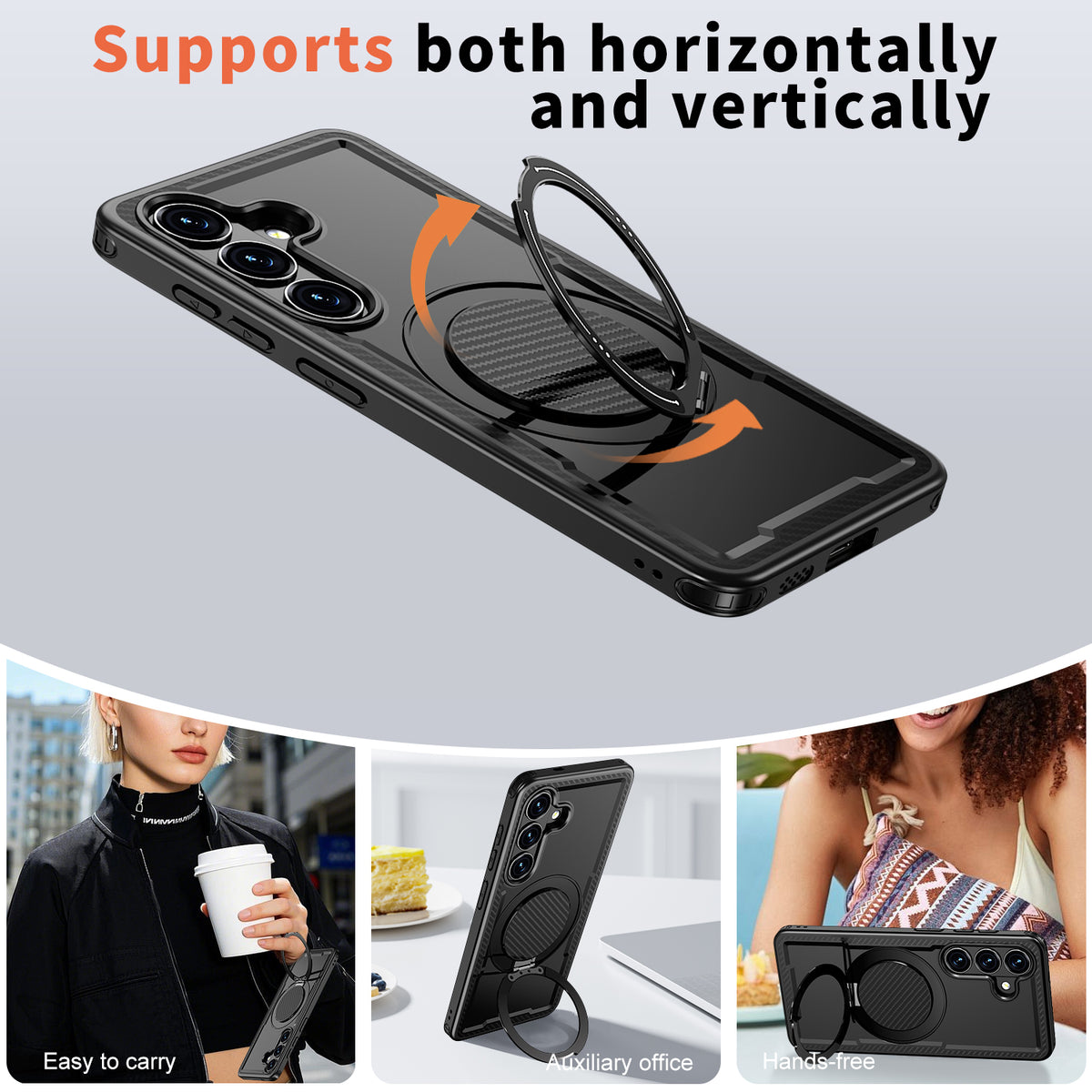 Samsung Galaxy S26+ Magnetiskt Skal TPU + PC Stativ Mobilskal