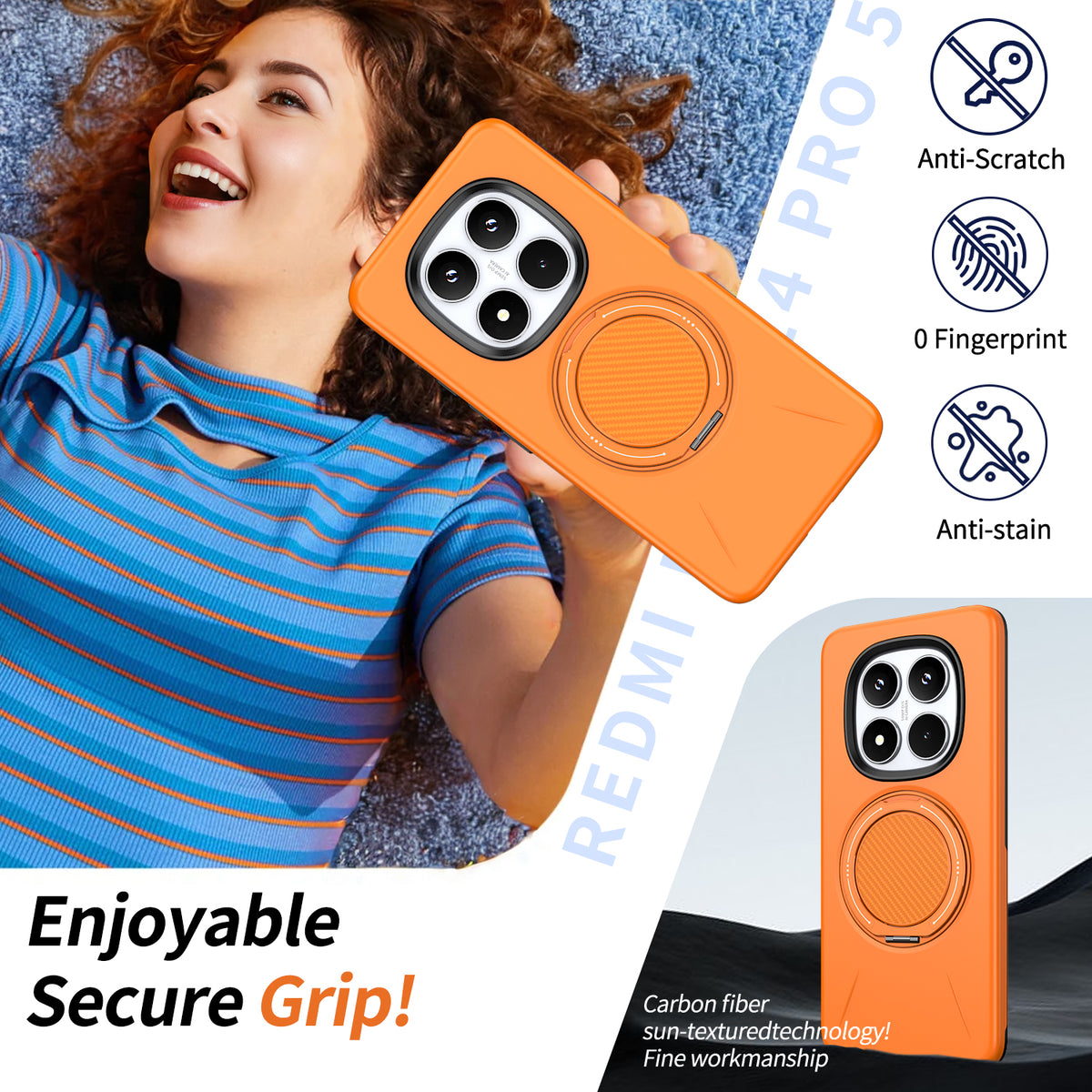 For Xiaomi Poco X7 5G / Xiaomi Redmi Note 14 Pro+ 5G / Xiaomi Redmi Note 14 Pro 4G / Xiaomi Redmi Note 14 Pro 5G Magnetic Case Rotating Kickstand TPU + PC Phone Cover