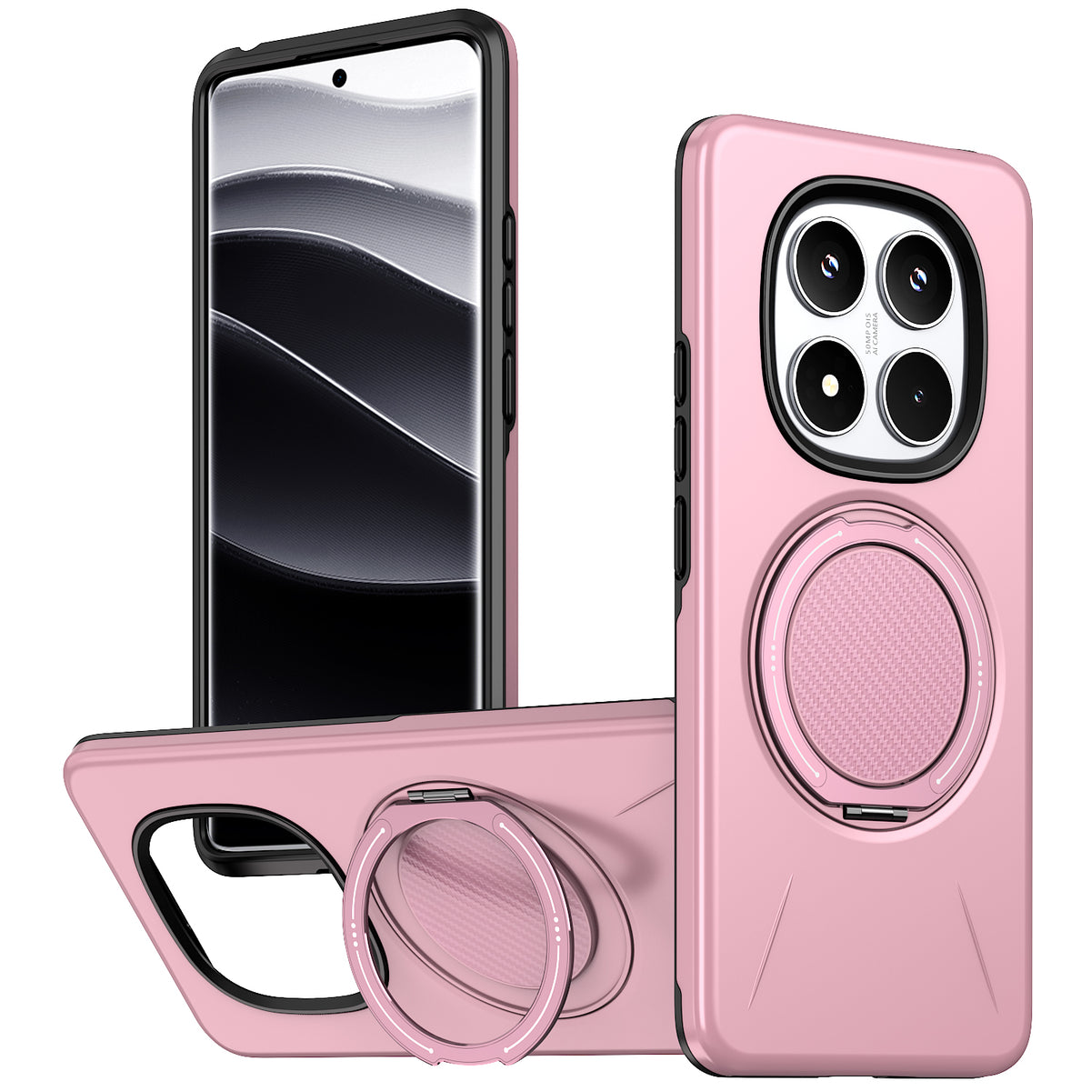 For Xiaomi Poco X7 5G / Xiaomi Redmi Note 14 Pro+ 5G / Xiaomi Redmi Note 14 Pro 4G / Xiaomi Redmi Note 14 Pro 5G Magnetic Case Rotating Kickstand TPU + PC Phone Cover