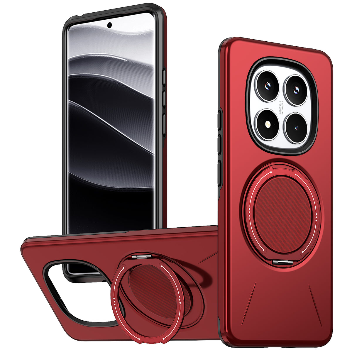 For Xiaomi Poco X7 5G / Xiaomi Redmi Note 14 Pro+ 5G / Xiaomi Redmi Note 14 Pro 4G / Xiaomi Redmi Note 14 Pro 5G Magnetic Case Rotating Kickstand TPU + PC Phone Cover