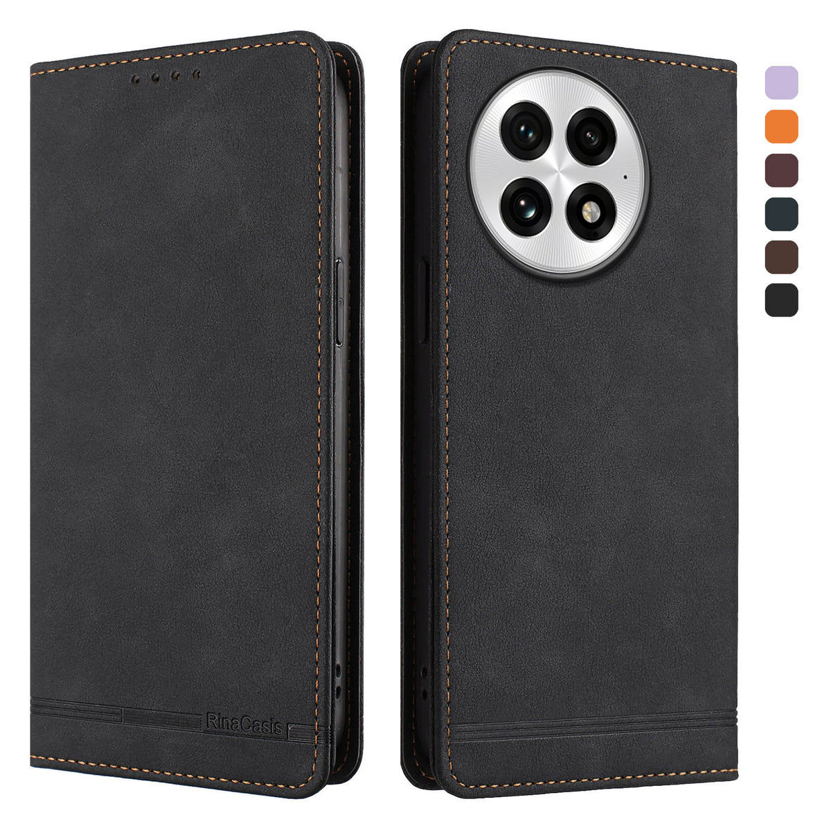 For OnePlus 13 Case RINACASIS RC23 RFID Blocking Wallet Stand PU Leather Phone Cover