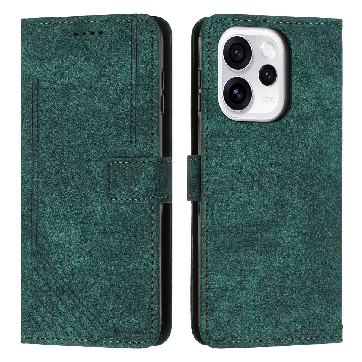 For Oppo Reno15 F 5G Stand Case Imprinted Lines Leather Phone Cover