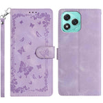 For Honor 400 Lite 5G Case Garden Imprinted PU Leather Wallet Phone Cover with Wrist Strap
