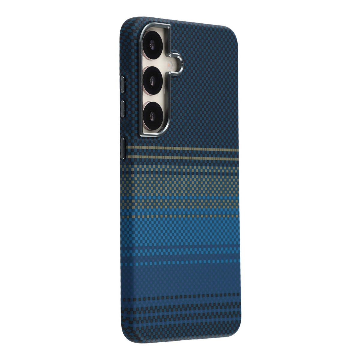 For Samsung Galaxy S24 Magnetic Case Water Transfer Printing Metal Frame PC Phone Back Cover