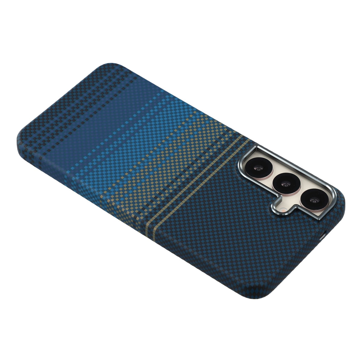 For Samsung Galaxy S24 Magnetic Case Water Transfer Printing Metal Frame PC Phone Back Cover