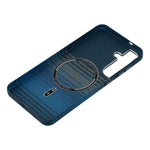 For Samsung Galaxy S24 Magnetic Case Water Transfer Printing Metal Frame PC Phone Back Cover