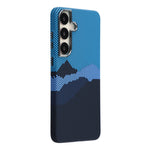 For Samsung Galaxy S24 Magnetic Case Water Transfer Printing Metal Frame PC Phone Back Cover