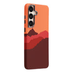 For Samsung Galaxy S24 Magnetic Case Water Transfer Printing Metal Frame PC Phone Back Cover