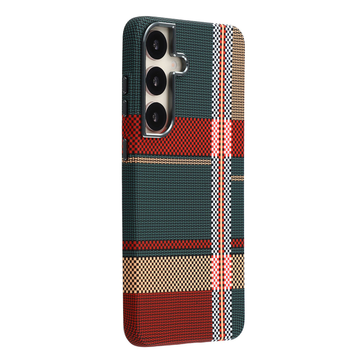 For Samsung Galaxy S24 Magnetic Case Water Transfer Printing Metal Frame PC Phone Back Cover