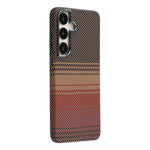 For Samsung Galaxy S24 Magnetic Case Water Transfer Printing Metal Frame PC Phone Back Cover