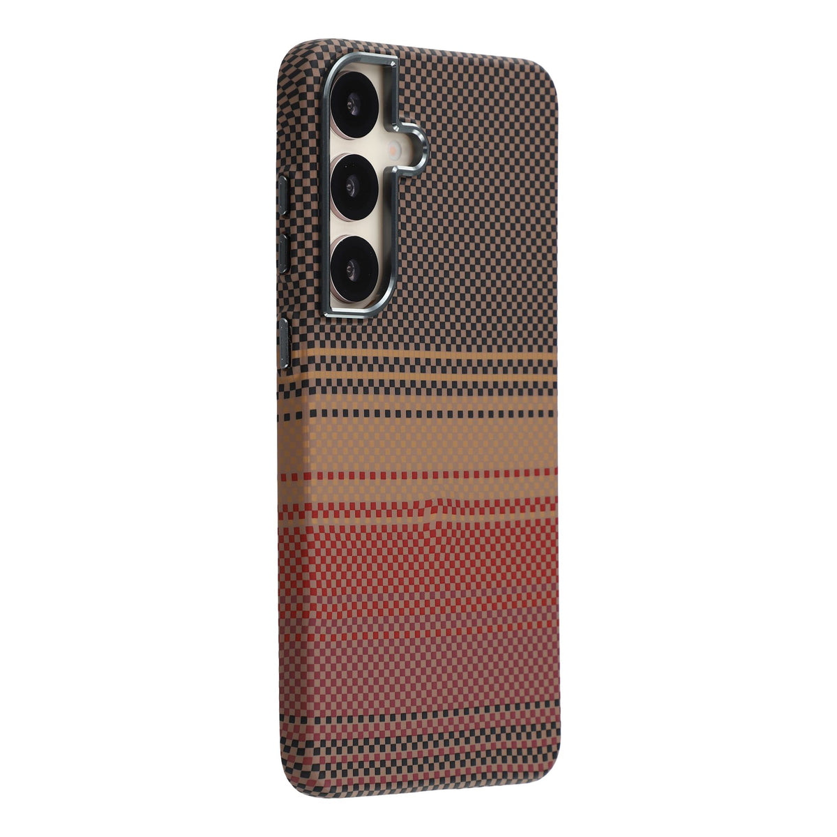 For Samsung Galaxy S24 Magnetic Case Water Transfer Printing Metal Frame PC Phone Back Cover