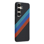 For Samsung Galaxy S24 Magnetic Case Water Transfer Printing Metal Frame PC Phone Back Cover