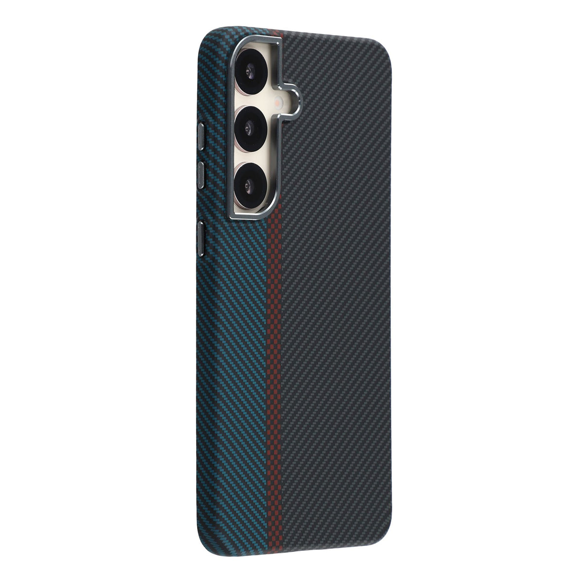 For Samsung Galaxy S24 Magnetic Case Water Transfer Printing Metal Frame PC Phone Back Cover