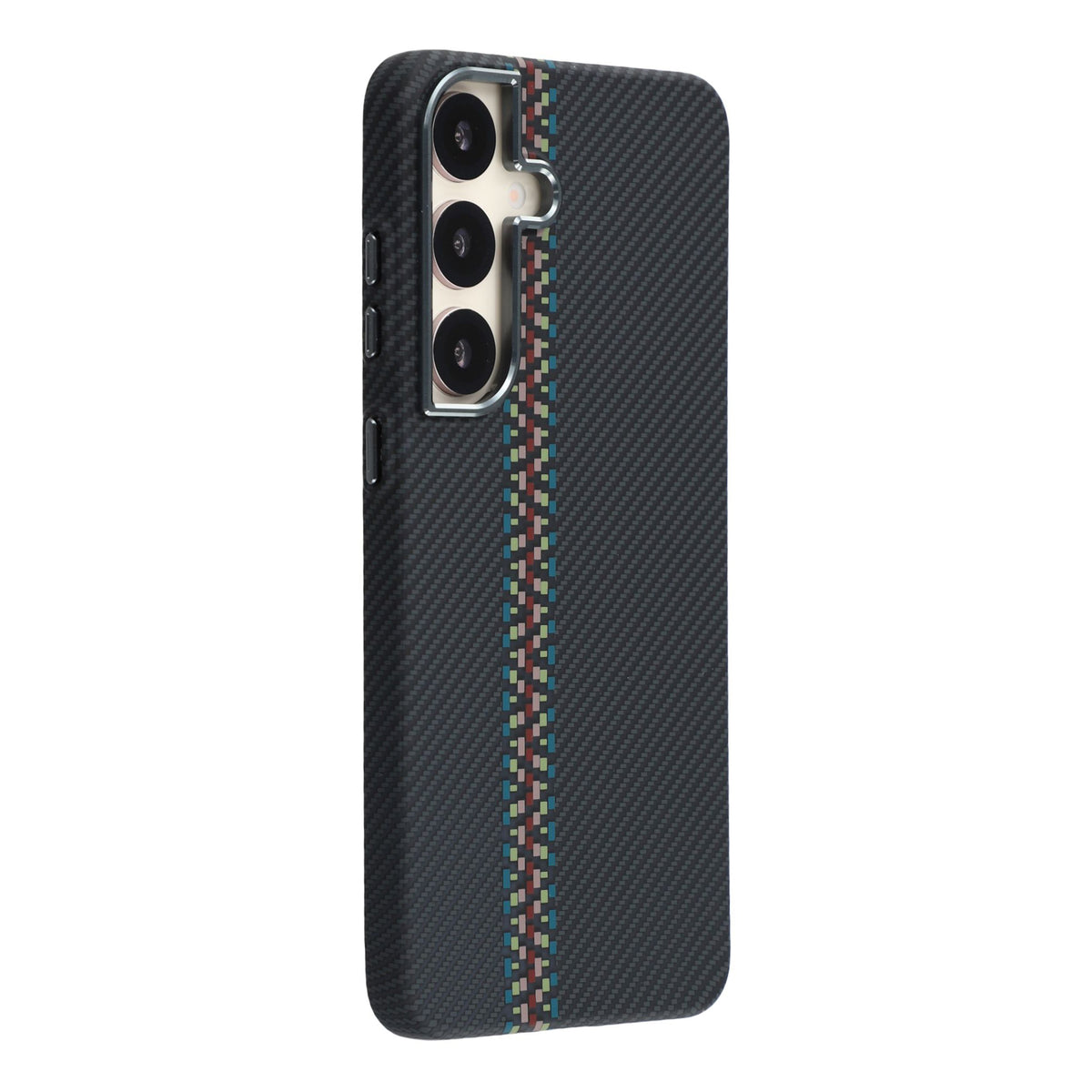 For Samsung Galaxy S24 Magnetic Case Water Transfer Printing Metal Frame PC Phone Back Cover
