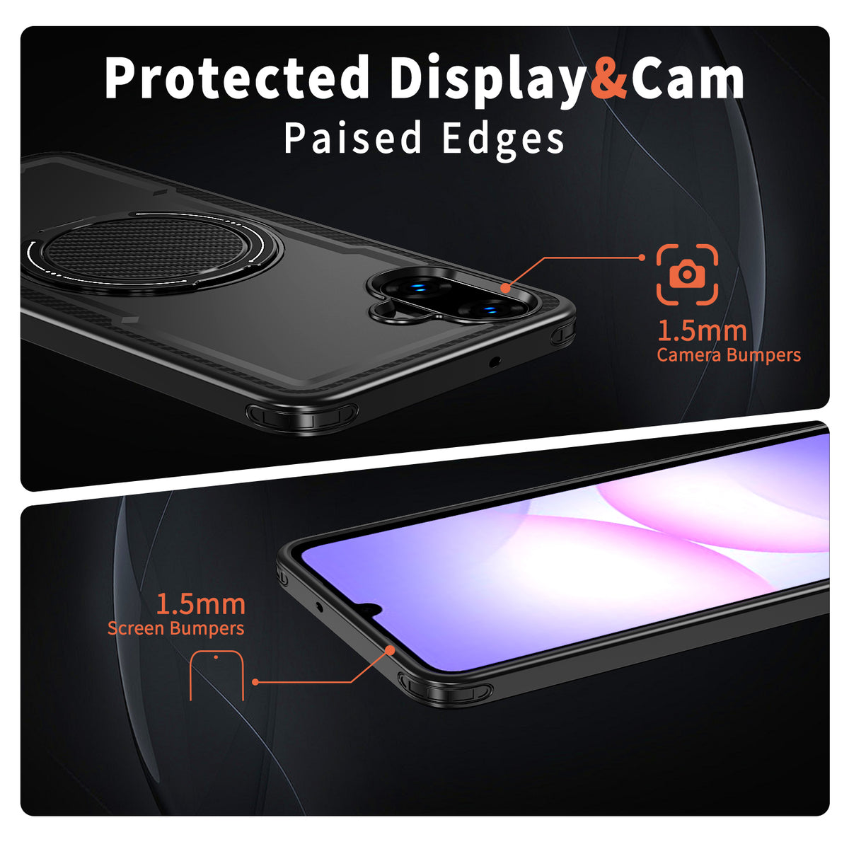 For Samsung Galaxy A06 5G / Galaxy A07 4G / Galaxy A07 5G / Galaxy A06 4G Magnetic Case TPU + PC Kickstand Phone Cover