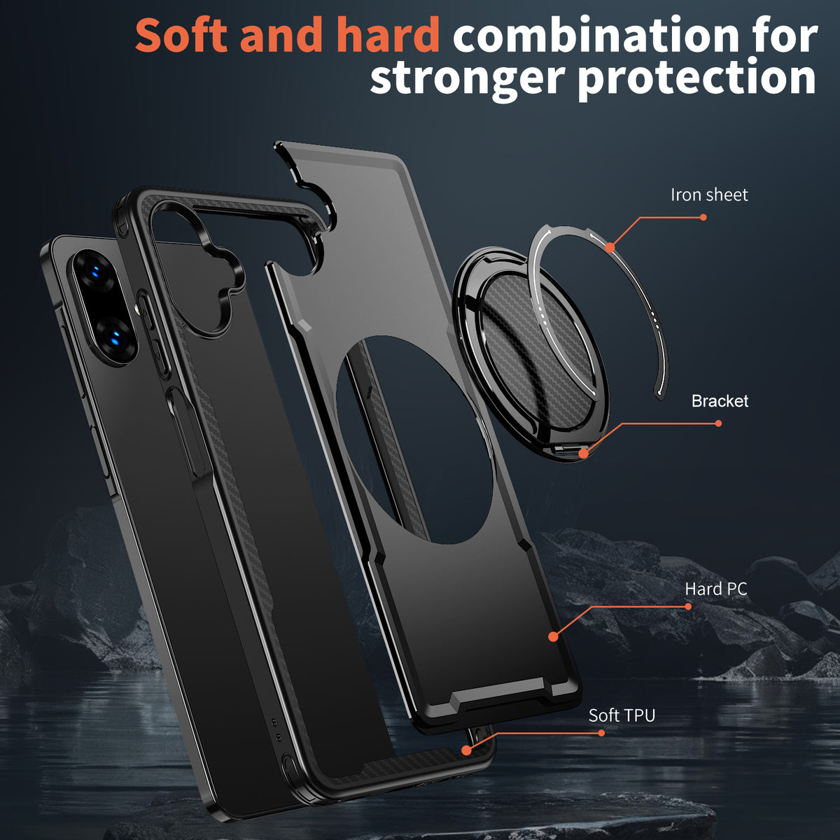 For Samsung Galaxy A06 5G / Galaxy A07 4G / Galaxy A07 5G / Galaxy A06 4G Magnetic Case TPU + PC Kickstand Phone Cover