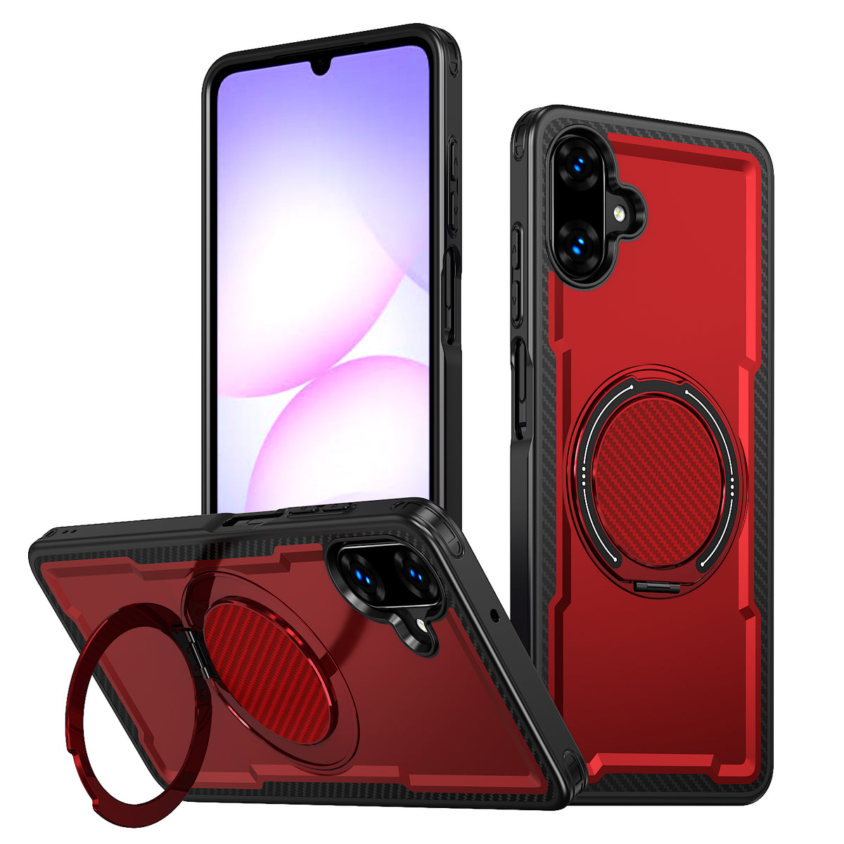 For Samsung Galaxy A06 5G / Galaxy A07 4G / Galaxy A07 5G / Galaxy A06 4G Magnetic Case TPU + PC Kickstand Phone Cover