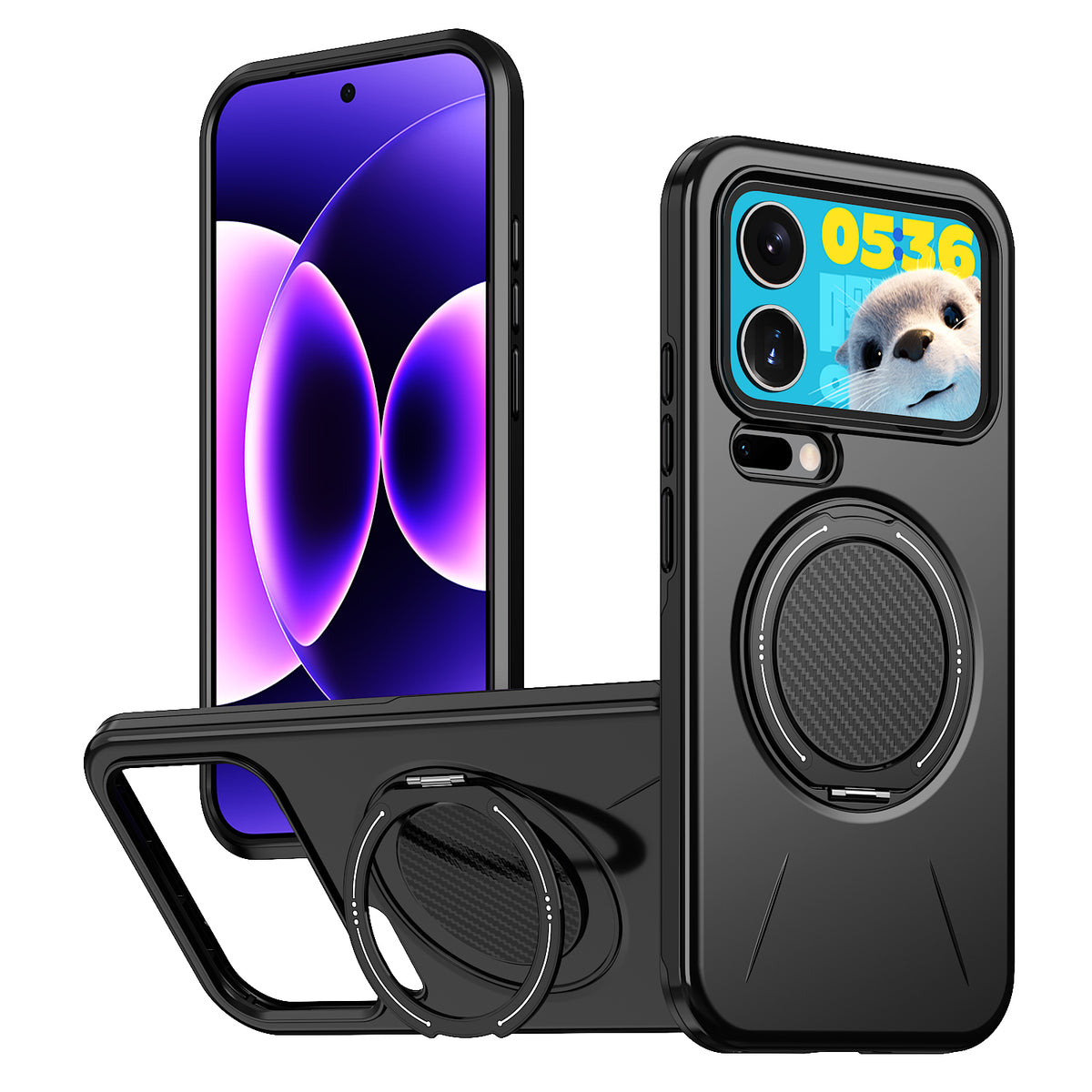 For Xiaomi 17 Pro Max Magnetic Case Rotating Kickstand TPU + PC Phone Cover